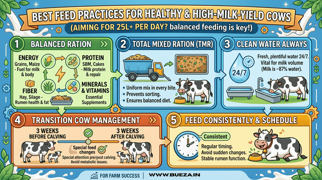 Best Feed Practices for Healthy and High-Milk-Yield Cows: How to Hit 25 Liters/Day