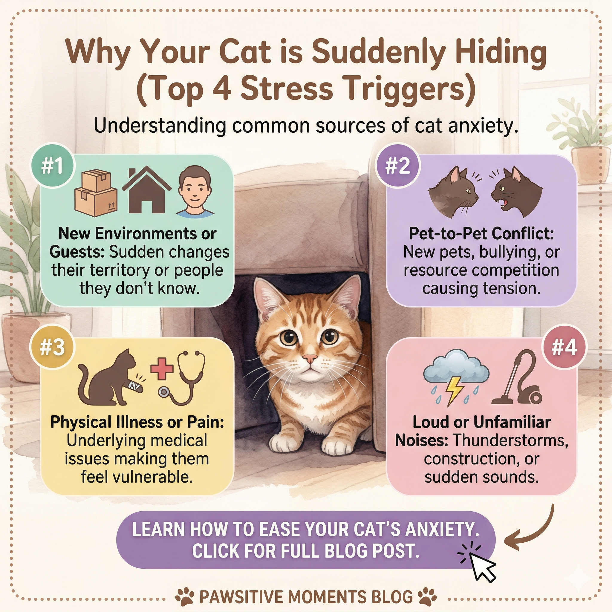 The Complete Guide: Why Your Cat is Suddenly Hiding and The Top 4 Stress Triggers You Must Know